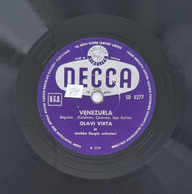 Savikiekko 1954 - Olavi Virta - Decca SD 5277