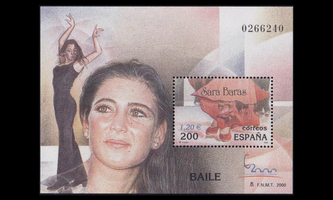 Espanja 3596BL93 ** Postimerkkinäyttely ESPAÑA tanssi (200
