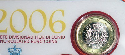 2006 San Marino BU 1 euro BU laatu