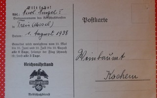 Postikortti Hakaristi Saksa v.1938