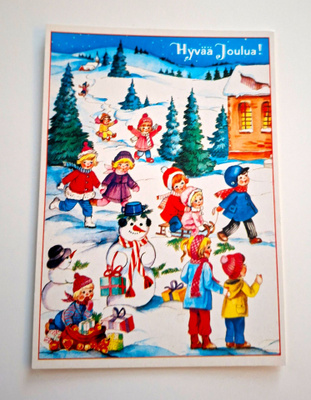 "Lasten talvileikit"-KULKEMATON JOULUKORTTI