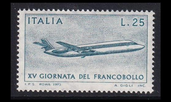 Italia 1431 ** Postimerkin päivä lentokone (1973)