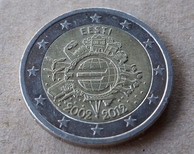 2 € EESTI VIRO erikoiseuro EURO 10 vuotta 2012
