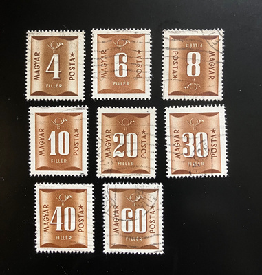 Loppuunmyynti - Unkari 4 ... 60 filler ruskea (8 kpl)