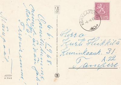 Postileima Korkeakoski 5.6.1963