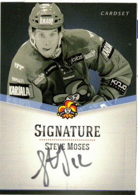 2012-13 Cardset STEVE MOSES  Jokerit Signature nimmari