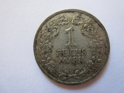 Saksa Weimar 1 mark 1925 G hopeaa