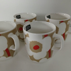 Marimekko Unikko muki 4 dl terra-valkoinen-punainen 4kpl - pikkukuva 5