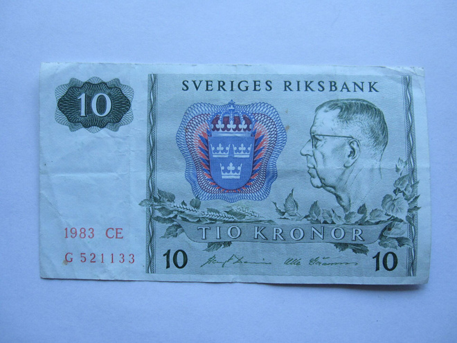 Ruotsi 10 kruunua 1983