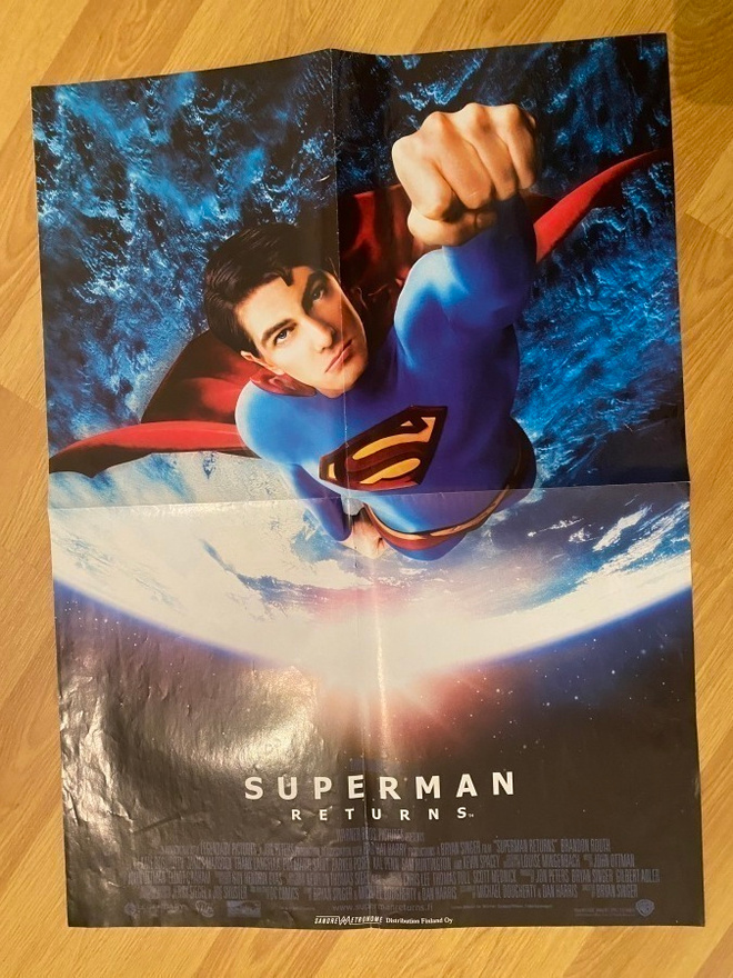 Superman Teräsmies juliste ja tarra + lehti
