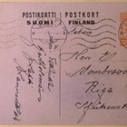 Markan ehiökortti 1929 Lahdesta Latviaan/Riika - pikkukuva 1