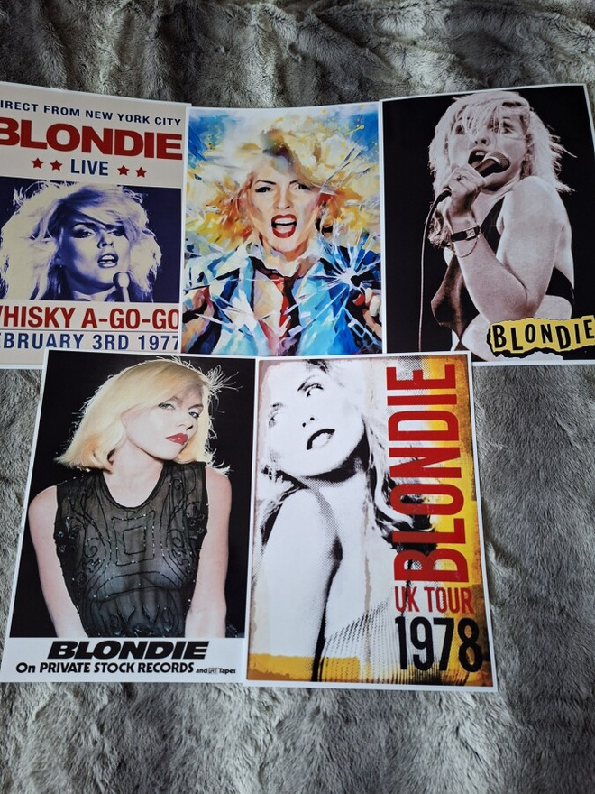 BLONDIE --- julistesetti 5kpl --- 21cm x 30cm #2