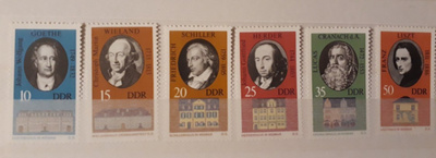 DDR 1973 - Henkilöitä Goethe, Liszt ym (6)  ++