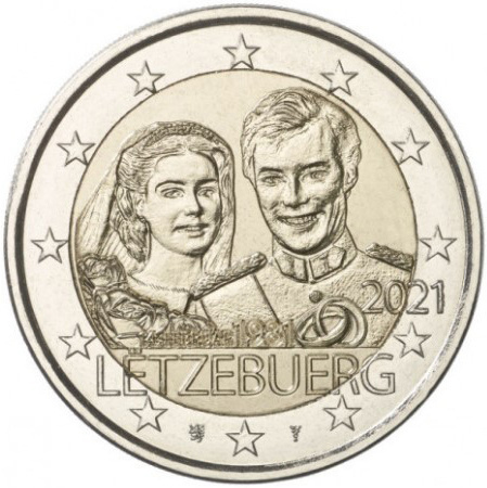 Luxemburg 2 euro 2021 juhla Henrin häät 40 v. UNC (relief)