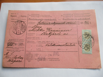 1925 Viipuri 1 postiennakko os Perkjärvi as.