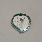 Vintage hopea sydän solki Siam Niello 925 Sterling - pikkukuva 3