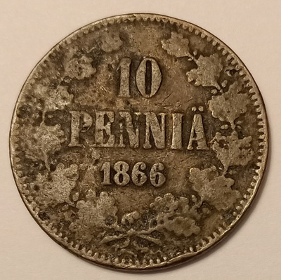 Suomi: 10 p, v. 1866