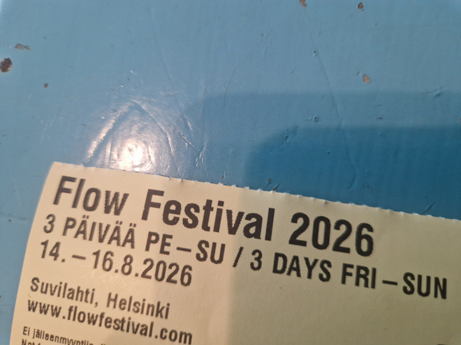 Flow Festival 2026 3 päivän lippu.