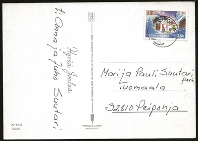 Joulupostimerkki 0,50mk (1977) Peipohja kaunis