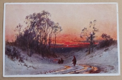 Talvinen auringonlasku joella, p. 1932