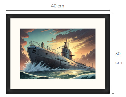 Uusi Sukellusvene WWII Limited Edition taulu 30 cm x 40 cm
