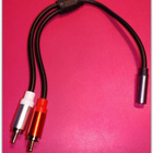 2 x RCA uros - 3.5mm naaras AUX-liitin / sovitin #29587 - pikkukuva 1