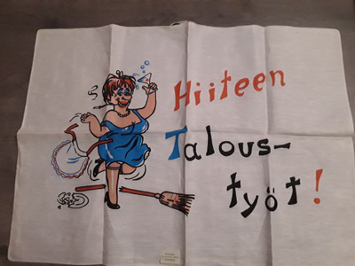 Keittiöpyyhe pellavaa uusi, vintage
