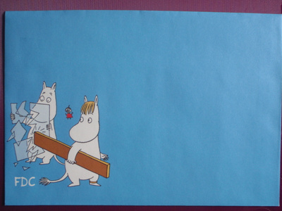 Tove Jansson Niiskuneiti lauta kainalossa FDC