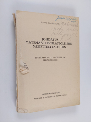 Toivo Vahervuo : Johdatus matemaattis-tilastollisiin mene...