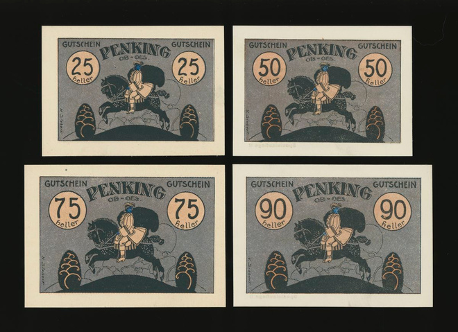 Itävalta 25, 50, 75, 90 Heller, Penking 2. erikoispainos