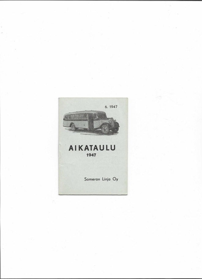 Aikataulu, Someron Liikenne Oy, 1947