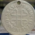 Säästöpankki Onnenlantti. Hopeavärinen. Halkaisija - 26 mm. - pikkukuva 2