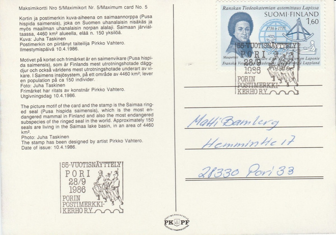 ERIKOISLEIMA , Porifila, Pori 28.9.1986