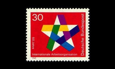 Saksa 582 ** Kansainvälinen työjärjestö 50v (1969)