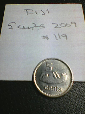Fiji 5 cents 2009, km#119