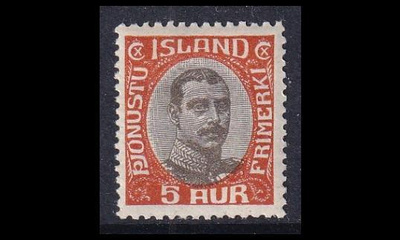 Islanti 35 ** Virkamerkki Christian X 5 A (1920)