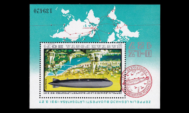 Unkari 3237BL127 ** Ilmalaivan historia (1977)