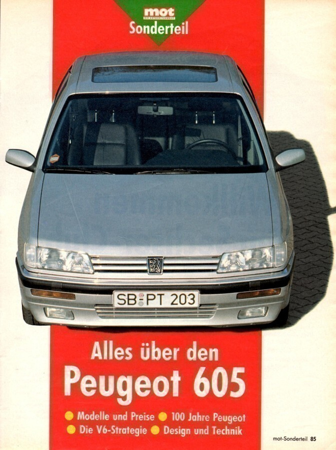 Alles über den Peugeot 605 -lehti