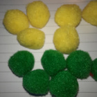 Pehmo pom pallero oranssi keltainen tai tummanvihreä - pikkukuva 2