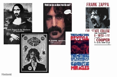 FRANK ZAPPA -- julistesetti A4 x 5 (mm. UPEA lahja !!!)