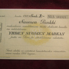 Yhden Suomen markan shekki. Suomen Pankki. 1918 - pikkukuva 1