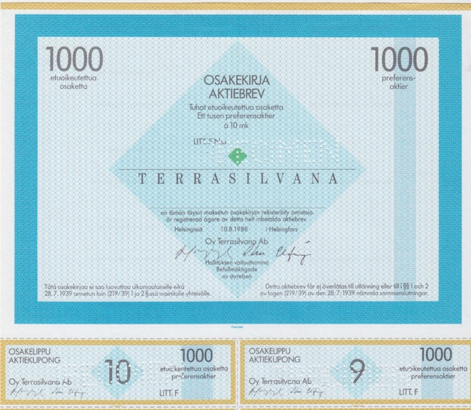 OKK 1988 Terrasilvana Oy spec pörssi, Helsinki