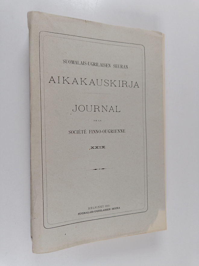 Suomalais-ugrilaisen seuran aikakausikirja XXIX