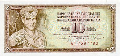 YUGOSLAVIA 10 DINARA 1978 P-87 UNC  (K15-S105)