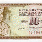 YUGOSLAVIA 10 DINARA 1978 P-87 UNC  (K15-S105) - pikkukuva 1