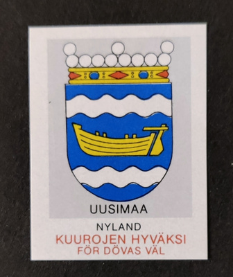 Kuurojen hyväksi - Uusimaa kirjeensulkija / tarra **