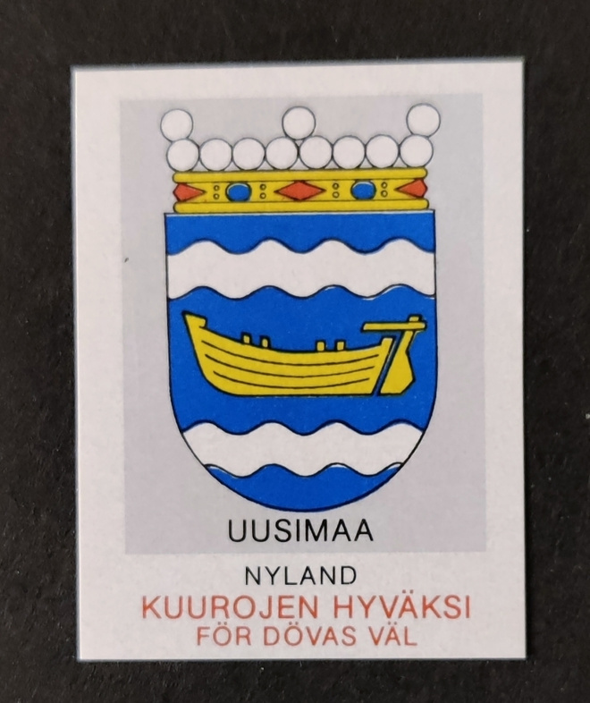 Kuurojen hyväksi - Uusimaa kirjeensulkija / tarra **