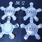 Audi vannekeskiöt – 5 – sakarainen, Kromi-harmaa – 106mm - pikkukuva 2