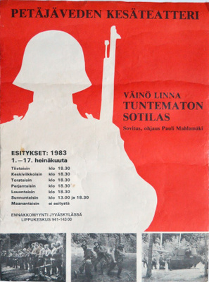 Mainosjuliste: Tuntematon sotilas