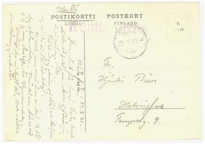 1940 kenttäpostikortti